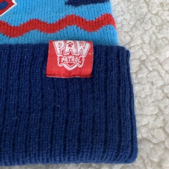 Paw Patrol Kids Beanie Hat Nickelodeon Blue Red Logo Patch - Picture 4 of 9